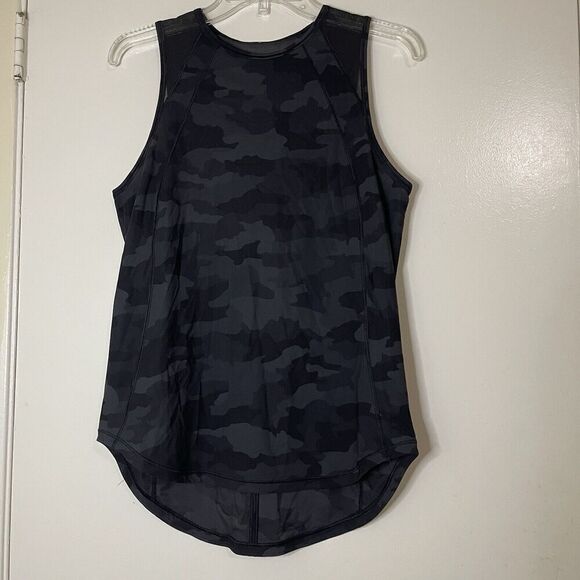 LULULEMON black Camo sleeveless workout tank top size US 4 - Picture 1 of 5